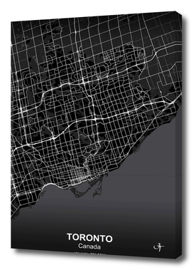Toronto city map black