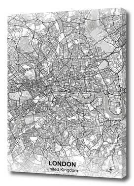 London city map white
