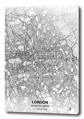 London city map white