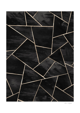 Dark Black Ink Rose Gold Geometric Glam #1 #geo #decor #art