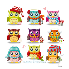 cartoon cute owl vector