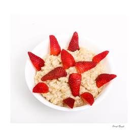 Oatmeal with Cut Stawberries