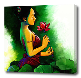 LADY WITH LOTUS