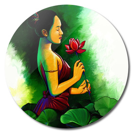 LADY WITH LOTUS
