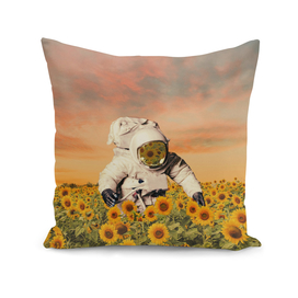astronaut in the sunflowers