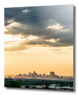 Colorado Sunset Skyline Downtown Denver