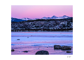 Fresh Lake Water Blue and Purple Lake Sunset