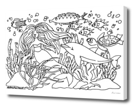Mermaid Magic Coloring page
