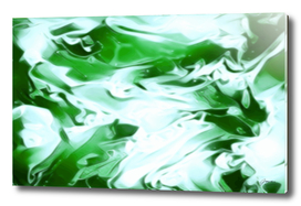 Clover - green white abstract wall art