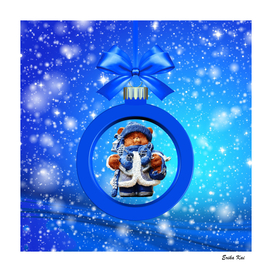 Blue Christmas Teddy Bear