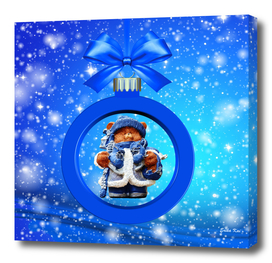 Blue Christmas Teddy Bear
