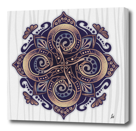 Fourfold Twirled Swirled Renaissance Colors Mandala Artwork
