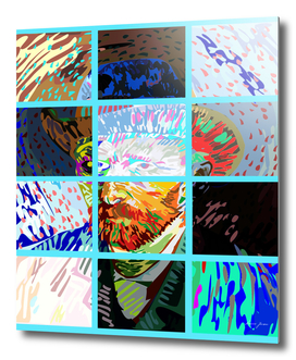 Van Gogh Self Portrait abstract, manipulated and tiled