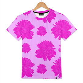 Graphic Print with Pink Peonies
