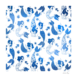 blue mermaid pattern