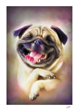 Smiling Pug Digital Art By Gowtham
