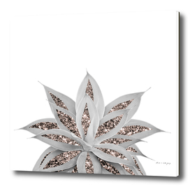 Gray Agave with Rose Gold Glitter #3 #shiny #tropical #decor