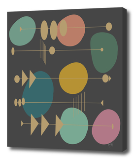 Colorful Atomic Space Age Motif