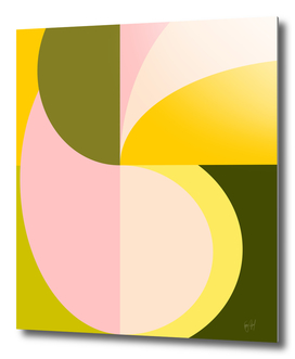 Mid Century Abstract Shapes in Vibrant Citrus Colors