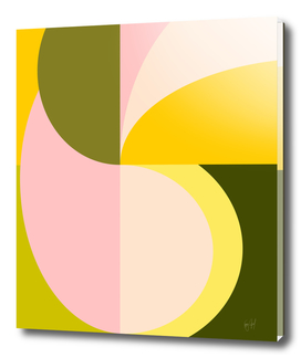 Mid Century Abstract Shapes in Vibrant Citrus Colors