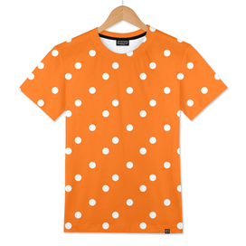 Cute white polka dots on orange