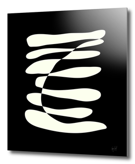 Black and White Abstract Shape Composition