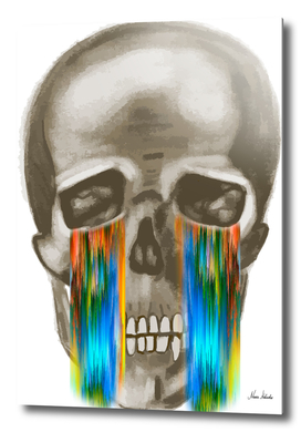 pixel glitch skull