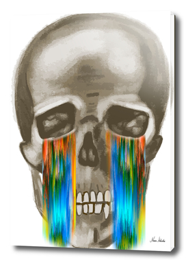 pixel glitch skull