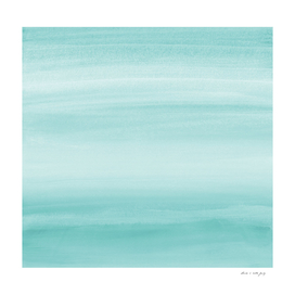 Touching Aqua Blue Watercolor Abstract #2 #painting #decor