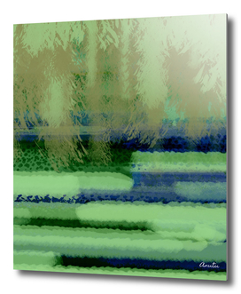 Sage Green Jungle Landscape Abstract