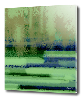 Sage Green Jungle Landscape Abstract