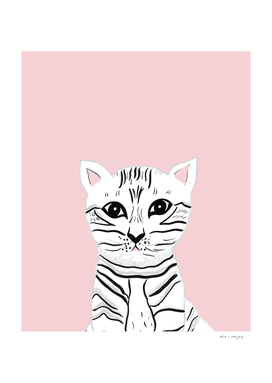 Baby Cat on Blush #1 (Kids Collection) #animal #decor #art