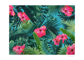 Tropical Hibiscus Flower Jungle Pattern #1 #tropical #decor