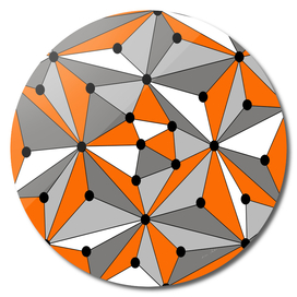 Abstract geometric pattern - orange, gray and white.