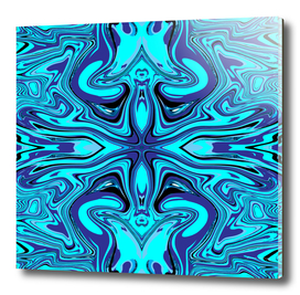 Acrylic pour blue pattern