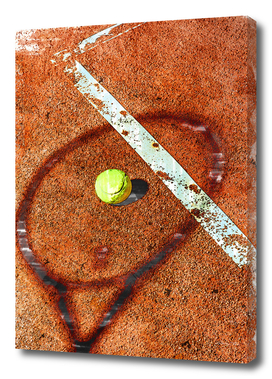 Tennis Ball & Racket On Court Marker