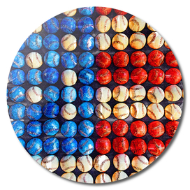 USA Flag With Baseballs Marker