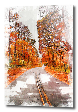Foresty Autumn Drive Marker Sketch