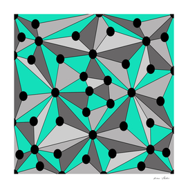 Abstract geometric pattern - gray and turkiz.