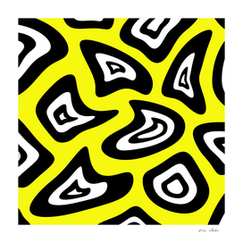 Abstract pattern - yellow, black and white.