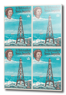 Sombrero light house, Nevis Anguilla british post stamp