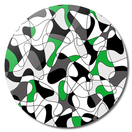 Abstract pattern - green, black and white.