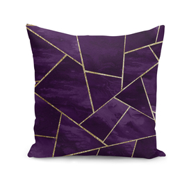 Dark Purple Ink Gold Geometric Glam #1 #geo #decor #art
