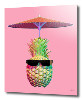 pineapple in glasses with an umbrella