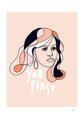 Michelle Portrait - Line-art portrait 'You First'