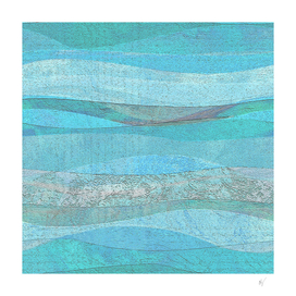Aqua Rolling Waves Abstract