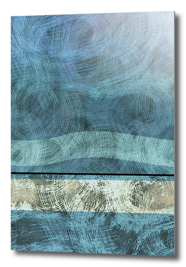 Sea Billows Blue Abstract