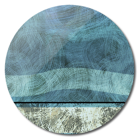 Sea Billows Blue Abstract