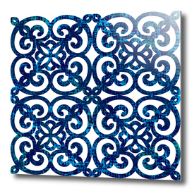 Chaned tile effect blue baroque french style