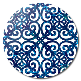 Chaned tile effect blue baroque french style